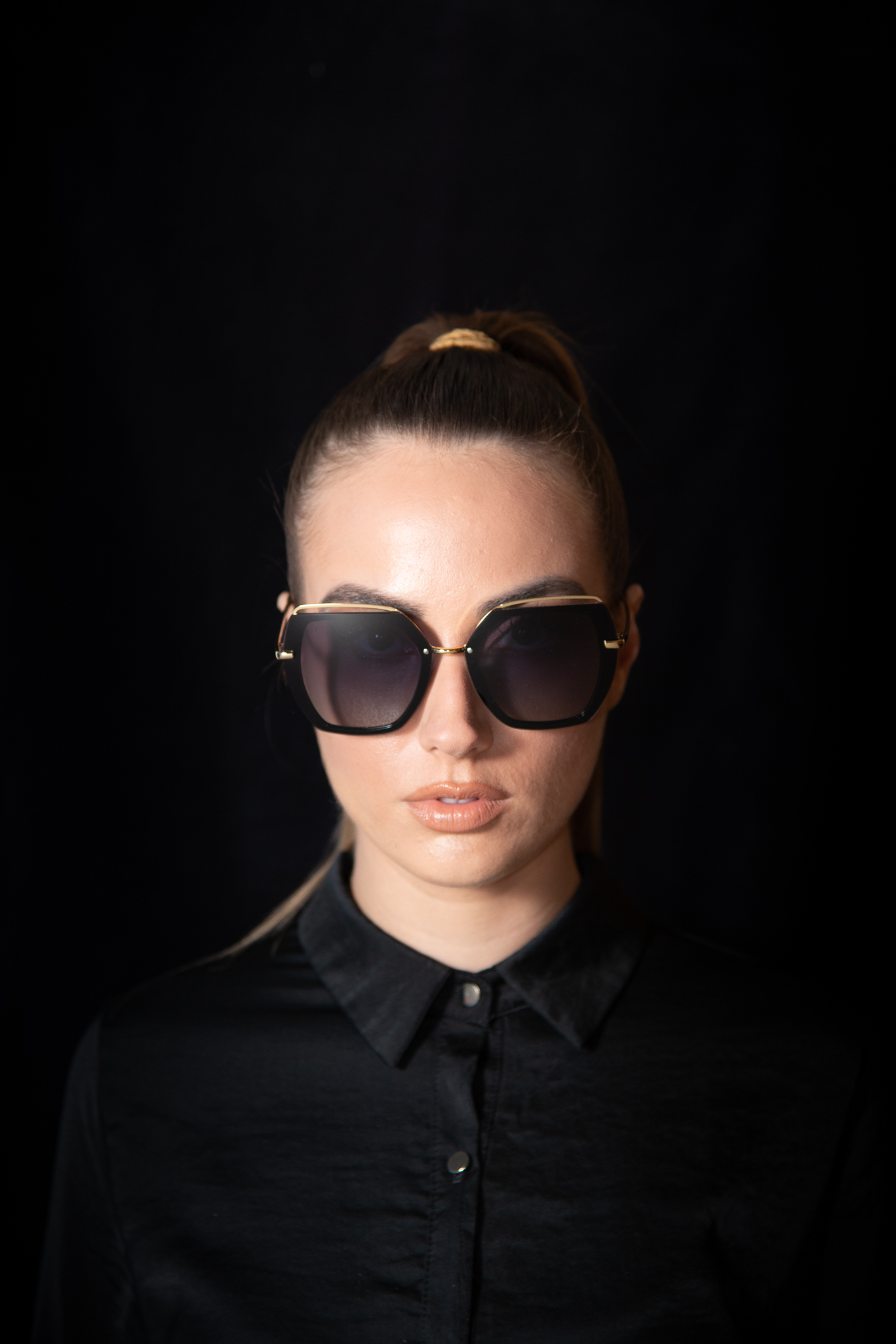 TEMPO BLACK-GOLD ACETATE SUNGLASSES ⋆ JP John Pan Eyewear